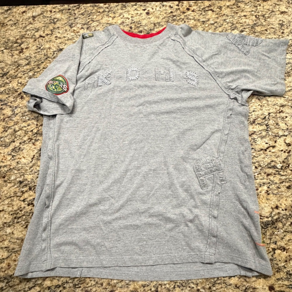 Akademiks Jeanius Power Authority Mens 2XL Gray T-Shirt Embroidered Streetwear